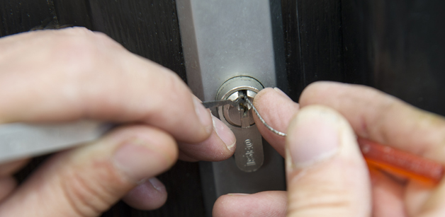 Close up of a new lock being fitted