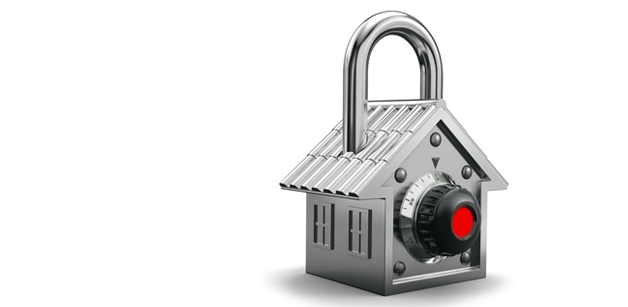 Padlock in the shape of a house