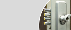Sturdy door with the lock spikes out