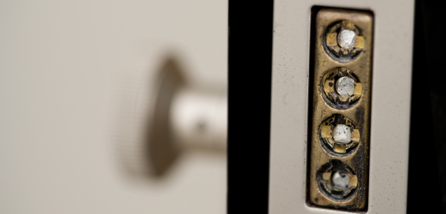 Close up of a cylinder lock