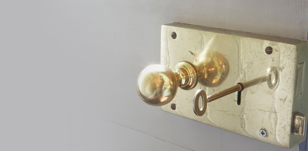 Gold mortice lock with key